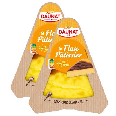 DAUNAT Flan pâtissier aux oeufs frais, Lot de 2x120g