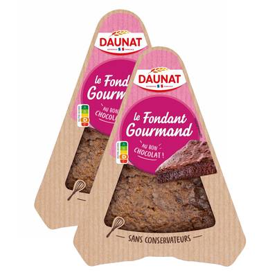 DAUNAT Fondant au chocolat, Lot de 2x90g
