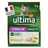 Affinity - Ultima Croquettes Poulet Contrôle du Poids pour Chat Adulte Stérilisé, 3kg
