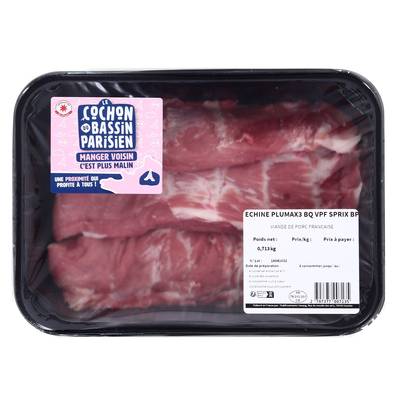 Le COCHON du BASSIN PARISIEN Echine Pluma de Porc, 3 pièces - environ 750g
