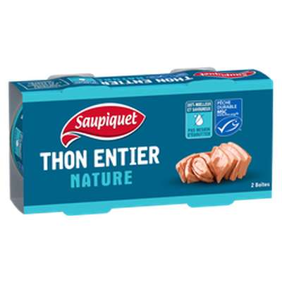 Thon entier nature , Saupiquet (2 x 140 g)