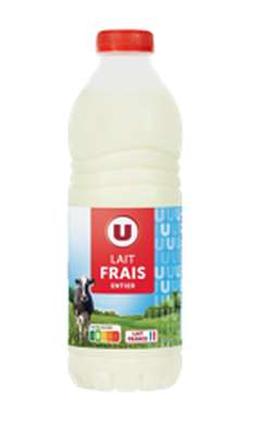 Lait frais entier pasteurisé, U (1 L)