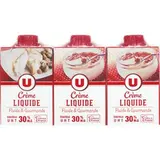 Crème entière liquide 30%MG UHT, U (3 x 20 cl)