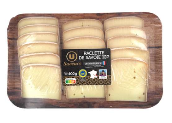 Fromage à raclette de Savoie IGP, au lait cru, U Saveurs (400 g)