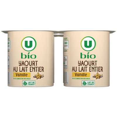Yaourts à la vanille BIO, U (4 x 125 g)