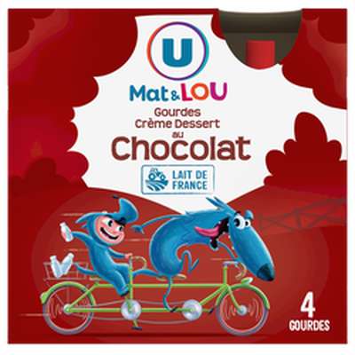 Crème dessert chocolat Mat & Lou, U (4 x 85 g)