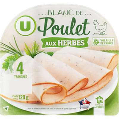 Blanc de poulet aux herbes, U (x 4, 120 g)