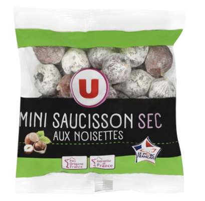 Mini saucisson sec aux noisettes, U (130 g)