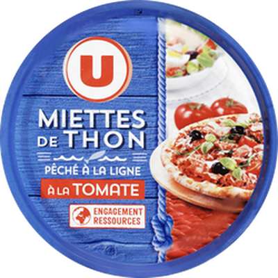 Miettes thon à la tomate pêché ligne, U (104 g)
