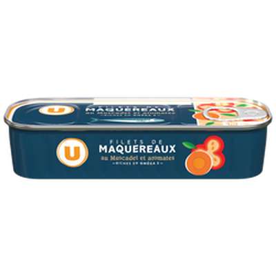 Conserve de filets de maquereaux au muscadet et aromates, U (176 g)