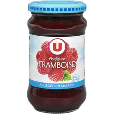 Confiture de framboise allégée, U (335 g)