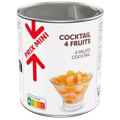 Cocktail de fruits au sirop léger, PRIX MINI (500 g)