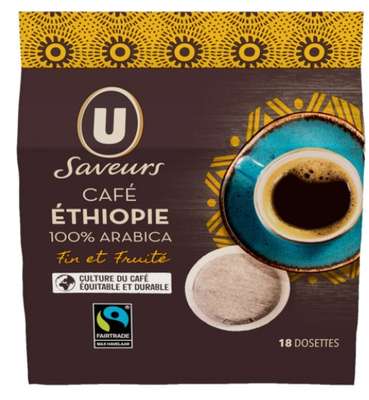 Café dosettes Ethiopie Max Havelaar - compatible Senseo, U Saveurs (x18)