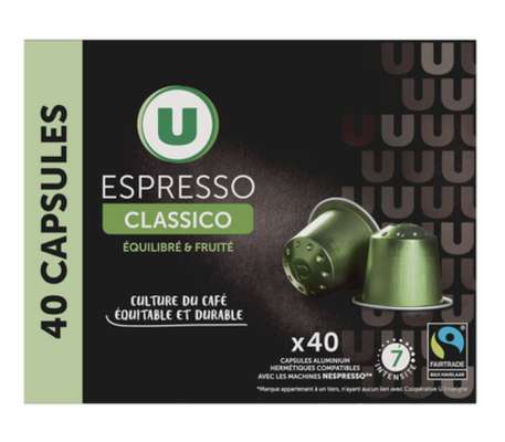 Café capsules Espresso Classico N°7, U (x 40)