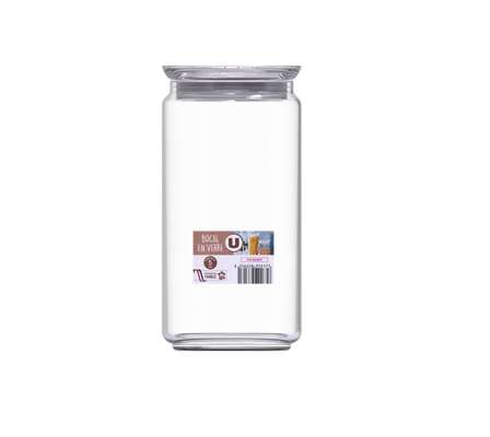 Bocal avec couvercle en verre en verre 1,5 L, U MAISON