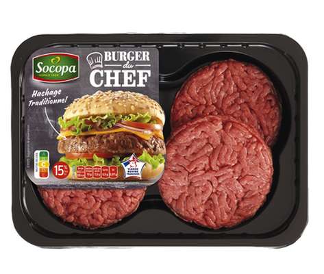 Burger du chef nature 15% MG, Socopa (4 x 110 g)