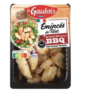 Emincés de poulet rôti barbecue, Le Gaulois (180 g)