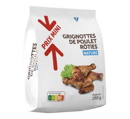 Grignottes de poulet rôties nature, Prix Mini  (250 g)