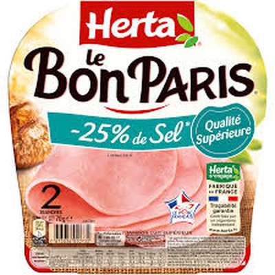 Jambon Le Bon Paris -25% Sel, Herta (2 tranches, 70 g)