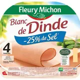 Blanc de dinde doré au four -25% sel, Fleury Michon (4 tranches, 160 g)