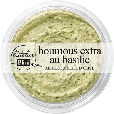 Houmous extra au basilic, L'atelier Blini (175 g)