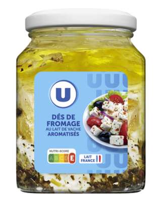 Dés de fromage aromatisés au lait de vache pasteurisé 60%mg, U (300 g)