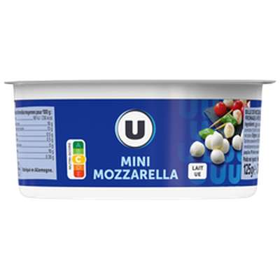 Billes de mozzarella au lait de vache pasteurisé 17% de MG, U (125 g)