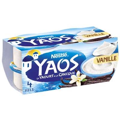 Yaourt vanille à la Grecque Yaos, Nestlé (4 x 125 g)