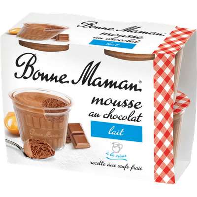 Mousse au chocolat au lait, Bonne Maman (4 x 50 g)