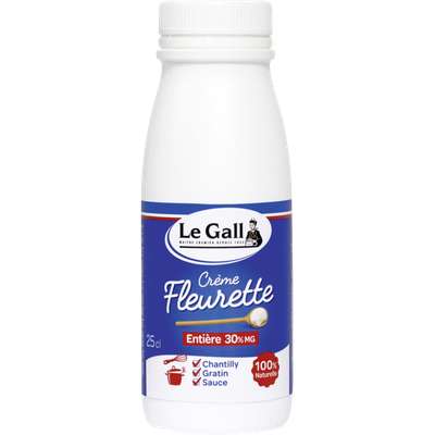 Crème fraiche fleurette 30% MG, Le Gall (25 cl)