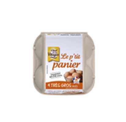 Oeufs très gros Le p'tit panier, L'oeuf de nos villages (x 4)