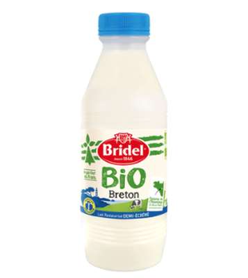 Lait frais demi-écrémé de Bretagne BIO, Bridel (1 L)