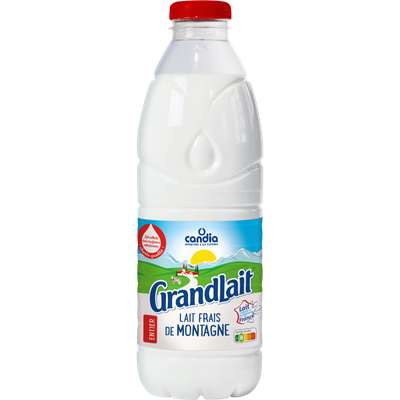 Lait frais pasteurisé entier montagne, Grandlait (1 L)