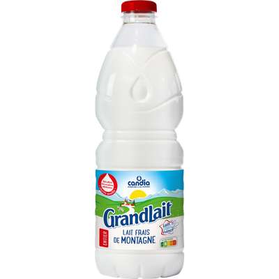 Lait frais pasteurisé entier montagne, Grandlait (2 L)