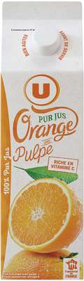 Pur jus d'orange avec pulpe frais, U (1 L)