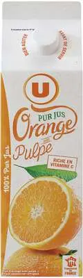 Pur jus d'orange avec pulpe frais, U (1 L)