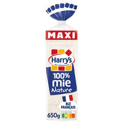 Pain de mie nature 100% mie - petite tranche, Harry's (650 g)