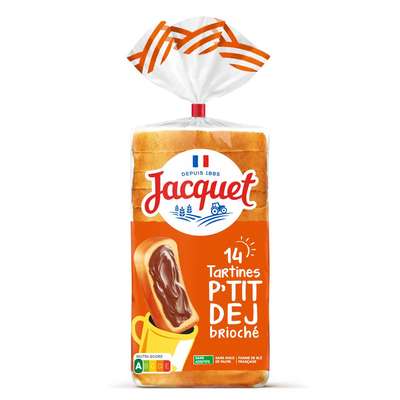 Pain de mie tartine p'tit déj brioché, Jacquet (410 g)