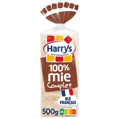 Pain de mie complet sans croûte 100% mie, Harry's (500 g)
