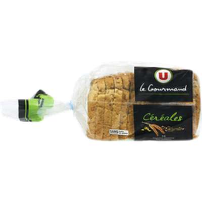 Pain de mie gourmand céréales tranches épaisses, U (500 g)