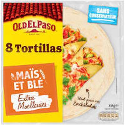 Tortilla de maïs et blé extra moelleuses, Old El Paso (x 8, 335 g)