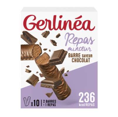 Barres d'encas équilibré saveur chocolat, Gerlinéa (x 10, 310 g)