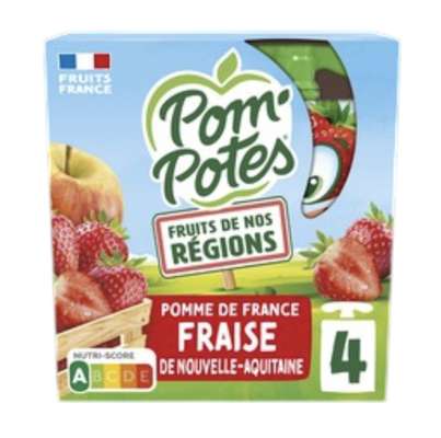 Gourdes fraise, Pom'Potes (4 x 90 g)