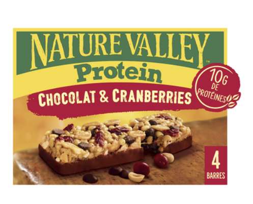 Barres céréales chocolat & cranberries, Nature Valley (4 x 40 g)