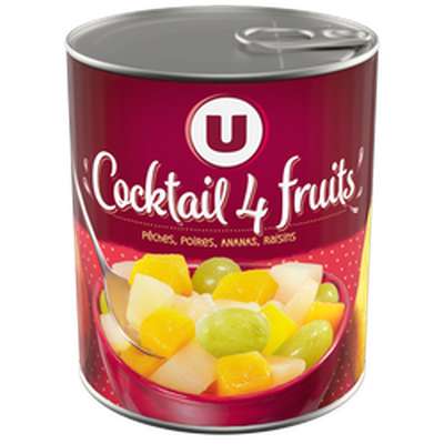 Cocktail 4 fruits au sirop léger, U (500 g)