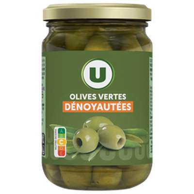 Olives vertes dénoyautées, U (160 g)
