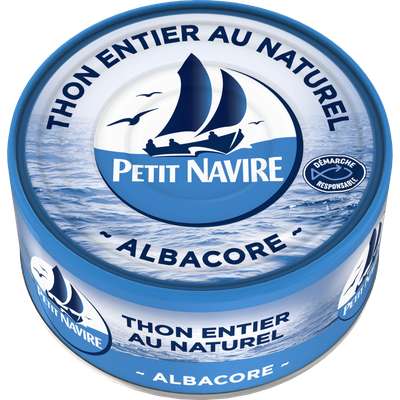 Thon albacore au naturel démarche responsable, Petit Navire (185 g)