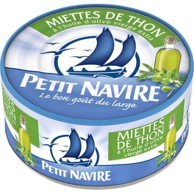 Miettes de thon à l'huile d'olive vierge extra, Petit Navire (160 g)
