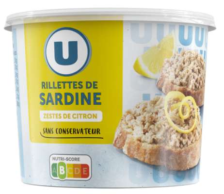 Rillettes de sardine aux zestes de citron, U (140 g)