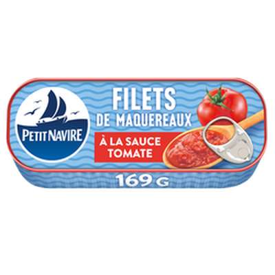 Filets de Maquereaux à la sauce Tomate, Petit Navire   (160 g)